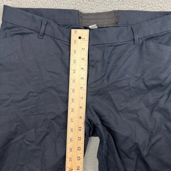 GAP Blue Stripe Hem Slim Cropped Pants Stretch Capri Trousers Womens Size 14 - Picture 3 of 9